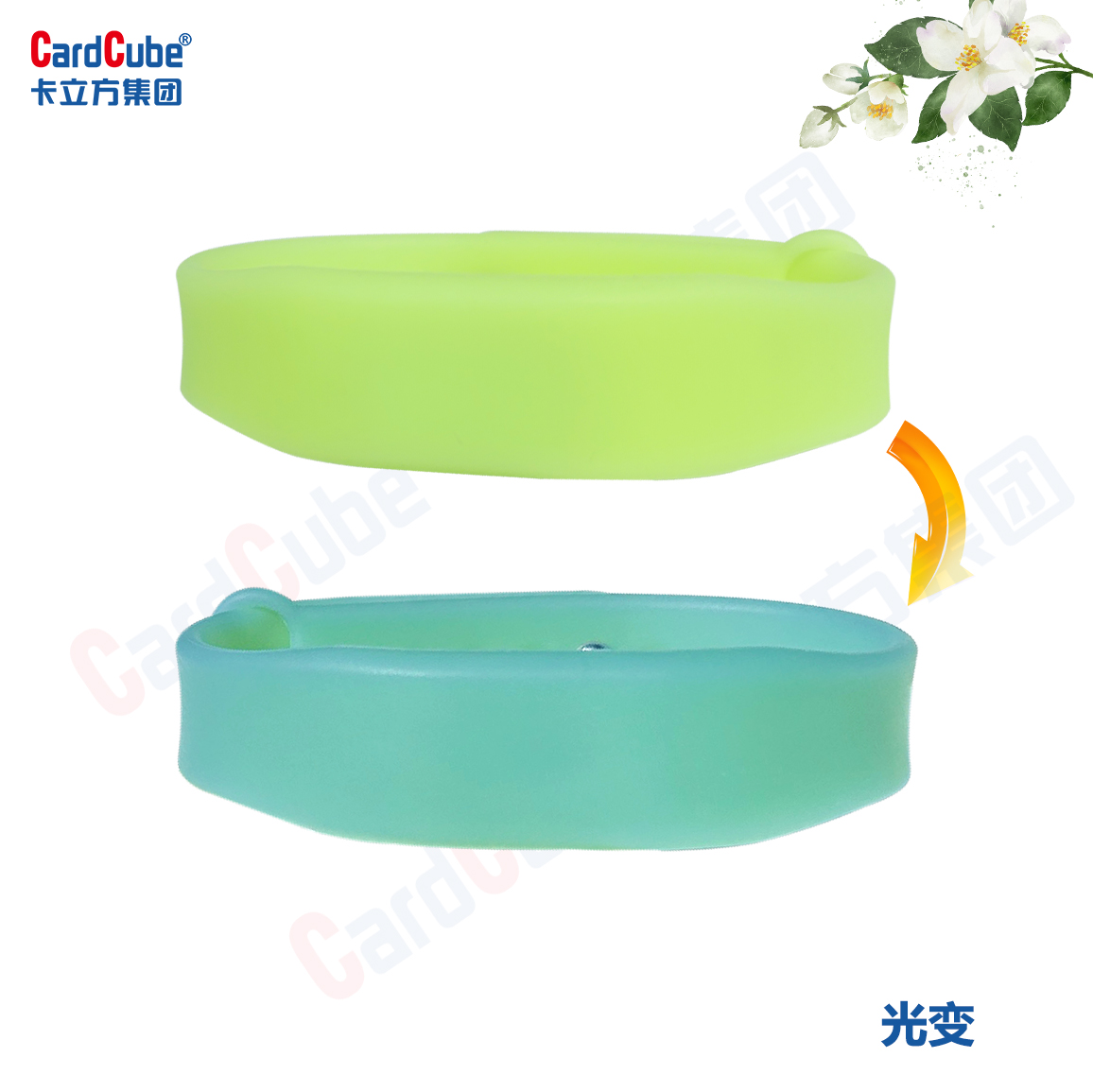 RFID光變硅膠腕帶遇紫外線(xiàn)變色硅膠手環(huán)2